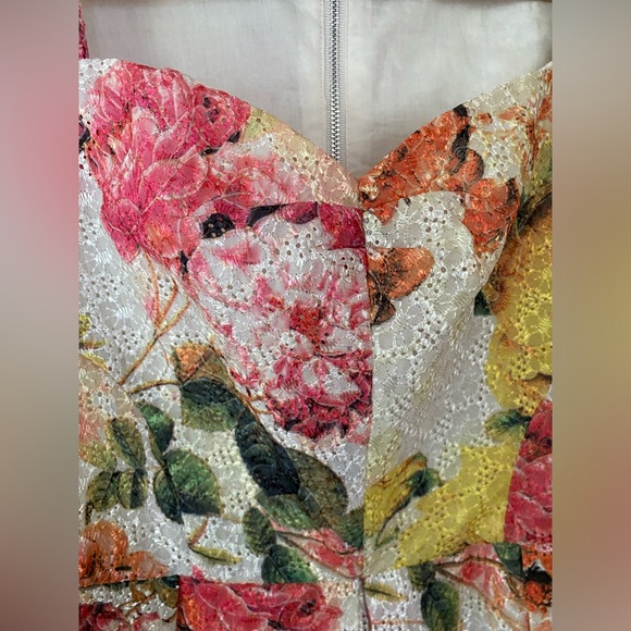 Louche Lurah floral eyelet lace garden party whimsical feminine cocktail dress - Picture 5 of 10